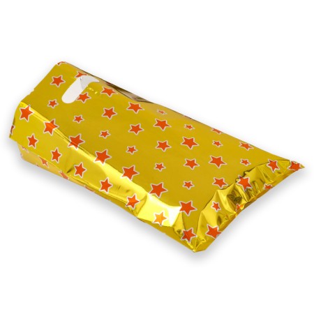 Gift, metallized package, "stars" gold 17x25 cm, 20 microns 10 pcs set-3