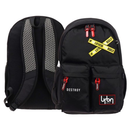 Youth backpack, 44 x 31 x 17 cm, Davente 19l, Destroy, black 7032370