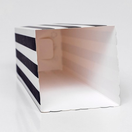 Popcorn packaging, black stripes, 8.5 x 8.5 x 16.5 cm-2