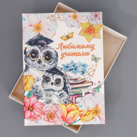 Gift folding box, packaging, “Favorite Teacher”, 21 x 15 x 7 cm-3
