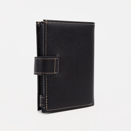 Male purse on the 3 in 1 button, a department for auto documents and passports, black color-1