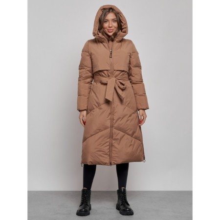 Coat insulated winter female, size 48, brown color-4