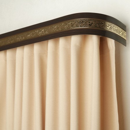 Three -cereal cornice "Ultracompact. Grace Gold ", 260 cm, with a decorative bar 7 cm, wenge
