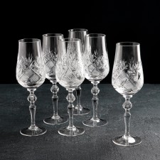A set of crystal glasses for champagne 