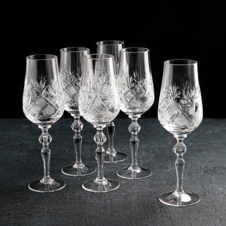 A set of crystal glasses for champagne "Mill", 190 ml, 6 pcs