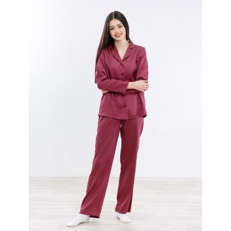 Women's pants, size 48, burgundy color-3