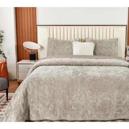 The bedspread with pillowcases Sofi de Marko "Rosalin", size 240x260 cm, 50x70 cm - 2 pcs, beige color-2
