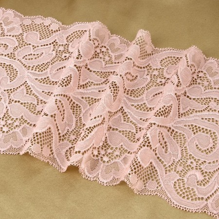 Lace elastic fabric, 170 mm × 2.7 ± 0.5 m, pink-beige color-2