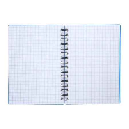 Notebook A6 (102 x 146 mm), 80 sheets in a cage on the Erichkrause Total Blue spiral, plastic cover, offset unit, white 100%, blue-9