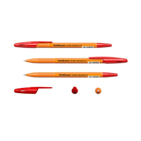 Ballic handle Erichkrause R-301 Orange Stick, node 0.7 mm, ink red, letter line 2000 meters, barcode on the handle-5