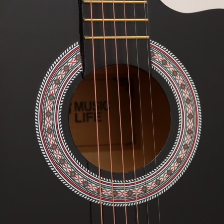 Набор гитариста Music Life ML-60A BK: гитара, чехол, струны, ремень, каподастр, тюнер-3