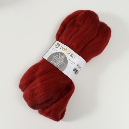Fasting wool 100% half-toned wool 50g (487 red tree)-1