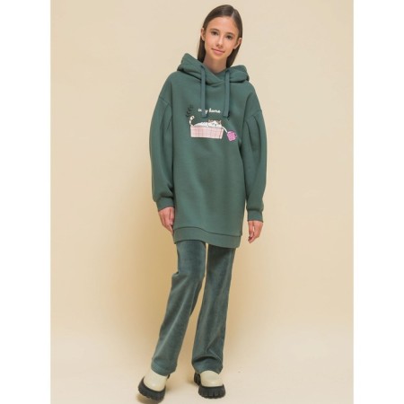 Sweatshirt for girls, height 104 cm, khaki color-9