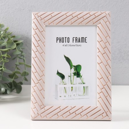 Photo frame plastic 10x15 cm "Brick masonry" white 19x14 cm