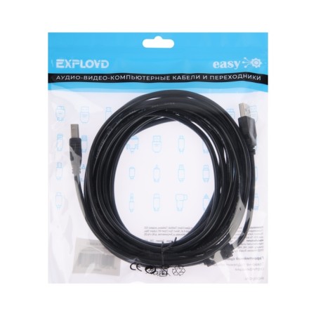 EXPLOYD EX-K-1480, USB A (M)-USB B (M), 5 m, black cable-5