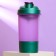 Sports shaker with a bowl for protein, purple-green, 500 ml