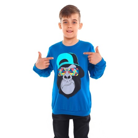 Sweatshirt for a boy, blue color, height 152 cm