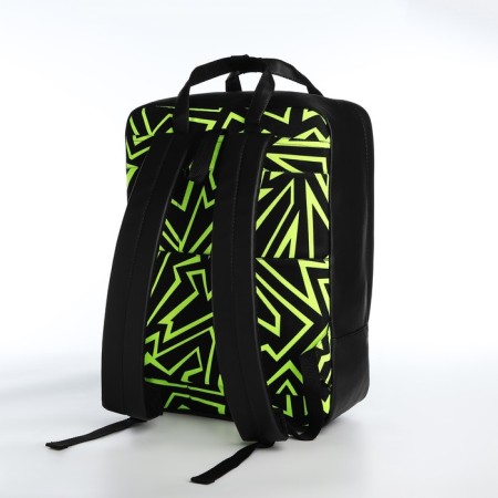 A backpack - a bag, Erich Krause, a wallet made of textiles, artificial leather, green color-1