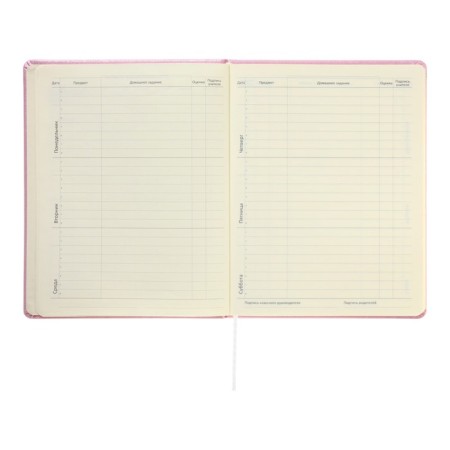 Universal diary for grade 1-11 Cherry Blossom, hard cover, artificial leather, foamy, foil, liesse, 80 g/m2-7