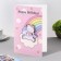 A postcard with a wooden element "Happy Birthday!" Handmade, unicorn, 14.7x10.5 cm