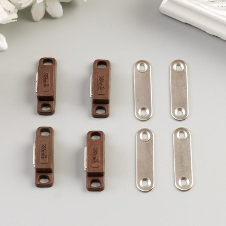Magnetic lock (set 4 pcs) brown 3x1 cm-2