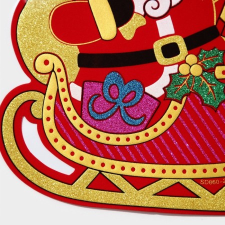 Decorative sticker "Grandfather Frost on the sled" 33.5x30 cm-4