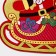 Decorative sticker "Grandfather Frost on the sled" 33.5x30 cm