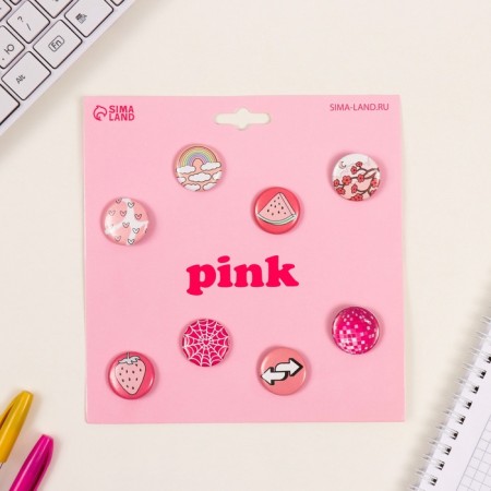 Icons sunset set 8 pcs d = 25 mm "pink" 16.5x17 cm-1