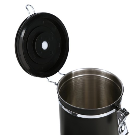 A sealed container for storing ground coffee and coffee beans, 1.5 l, 15x12 cm, black-4