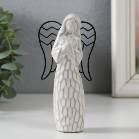 Souvenir ceramics, metal "Angel. Prayer" Bezh 7.5x3.8x12.8 cm