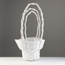 A set of baskets of 3 pcs, 35x33xh23/64, 27x25xh21/58, 20x19xh20/53 cm, white, willow