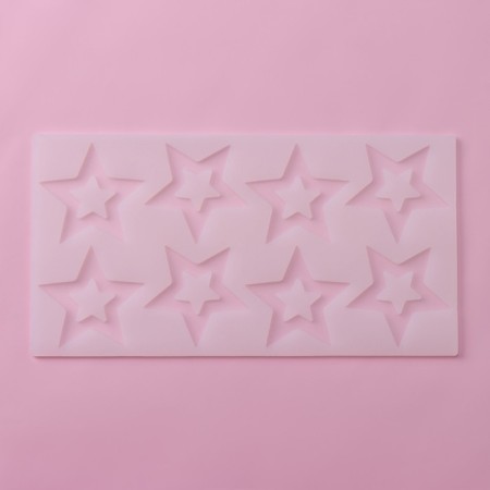 Form for chocolate “Stars”, silicone, 8 cells, 22 × 11.5 × 0.3 cm, transparent color-2