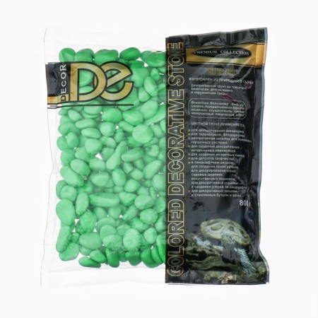 Decorative, fluorescent, green pebbles, 800 g, FR 8-12 mm-1