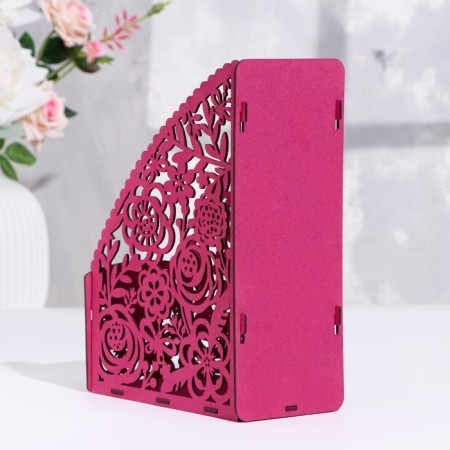 Papers stand "Summer flowers", gold, 9.5x18.5x24.5 cm, MDF-2