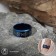 Ring "Valhalla" with runes, white-blue color, 16 size