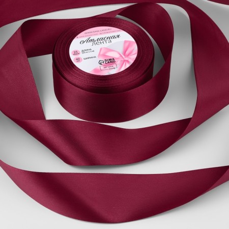 Satin tape, 40 mm × 23 ± 1 m, cherry color # 37