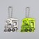 The reflective element "steam locomotive", bilateral, 4.9 × 5.5 cm, color mix