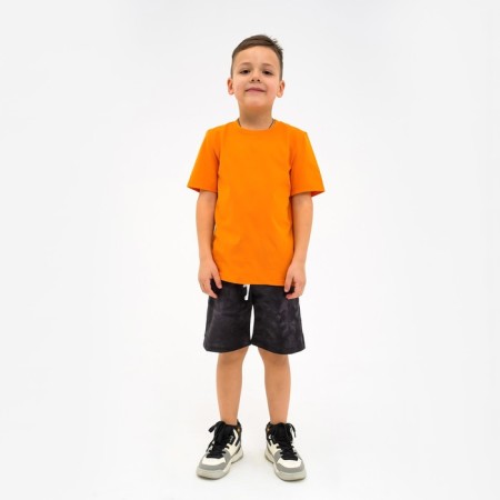 Costume for a boy (T-shirt, shorts) KAFTAN "Trendy" Size 34 (122-128), Orange color-1