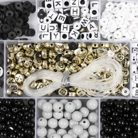 Beads in the box "Classic. Letters" Beads 8/0 12.5x19x2 cm-1