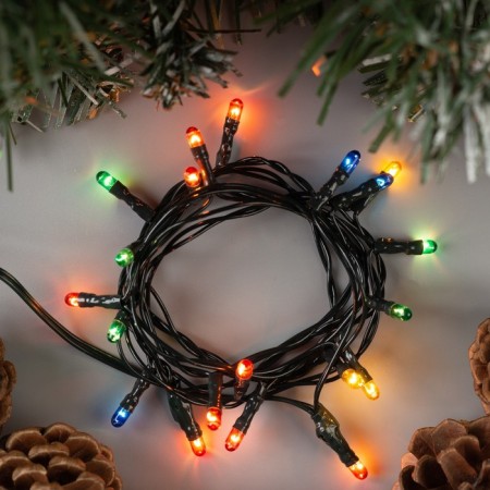 Garland “thread” 1.2 m, IP20, dark thread, 20 lamps, glow of multi, 220 V