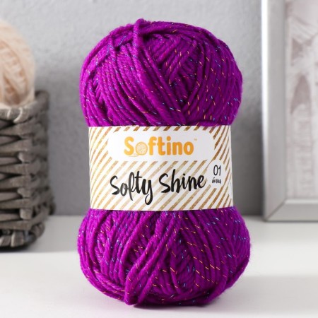 Yarn 70% acrylic, 30% silk "Softy Shine" 50 g 85 m color 15 blackberry