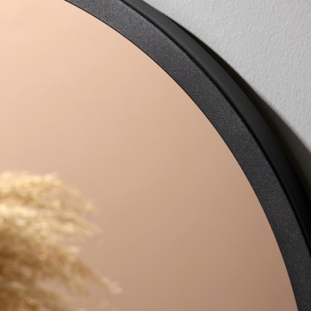 Wall mirror in a round case made of metal, d = 50, black-1