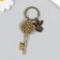 Trick metal, glass "Angel and key with flowers" bronze 10 cm