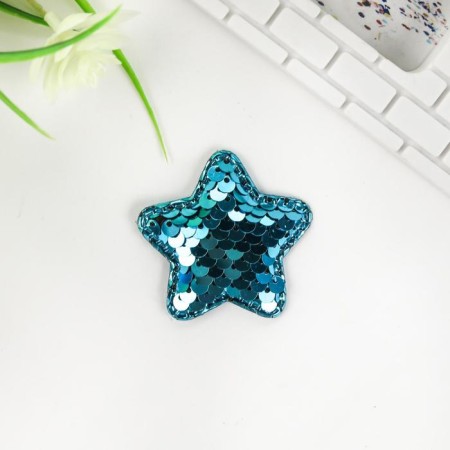 Decor for creativity Textile "Stars" sequins set 4 pcs mix 5x5 cm-1