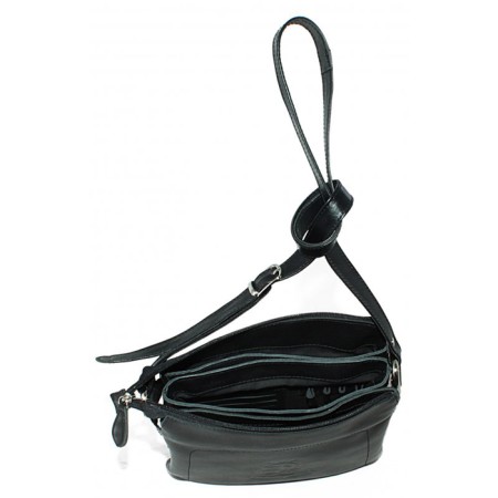 Bag Cross-Bodi with a zipper, black color-1