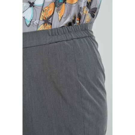 Female trousers, size 58, gray color-4