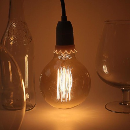 Nonintage incandescent lamp, G95, E27, 40 W, 230 V, 135x95 mm, warm white-1