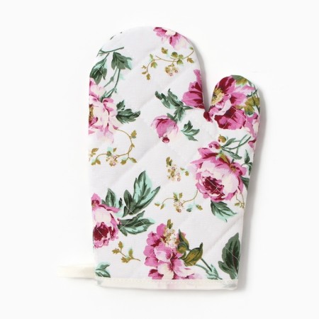 Mittens-output of the share flowers, pink color, 26*16cm, 100%HL-1