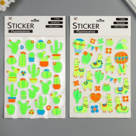 EVA sticker "Cacti/lamas" mix 25x14.5 cm
