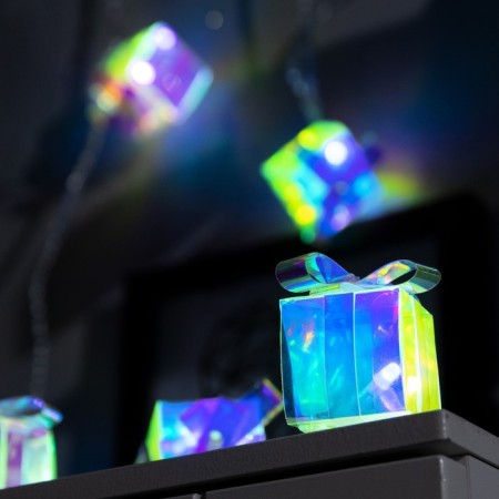 Garland “thread” 2.5 m with nozzles “gifts”, IP20, transparent thread, 10 LED, white glow, 220 V